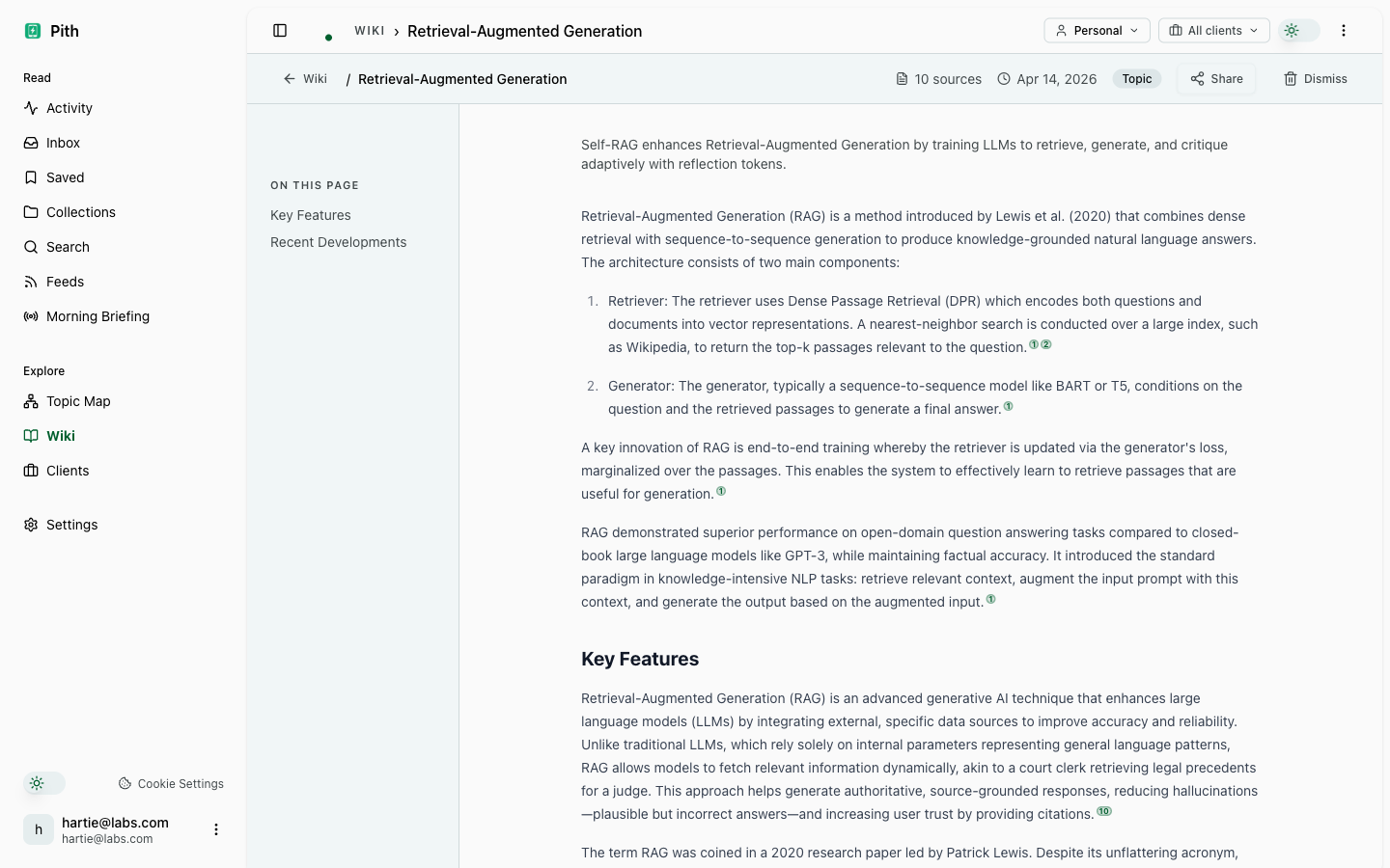 Auto-built wiki — product screenshot